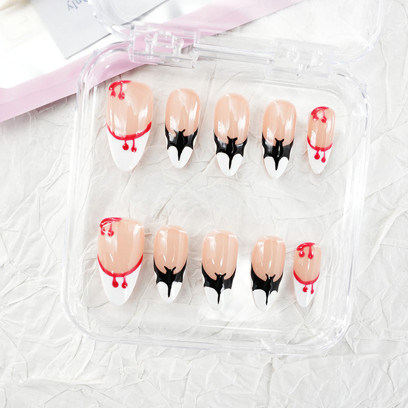 zb33..A variety of almond-shaped and square nails.