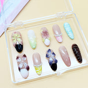 zb72..A display board featuring 24 beautiful and distinct styles of nail art.