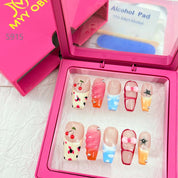 zb57.. A beautiful display board featuring 24 different popular styles of wearable nail art.
