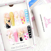zb67..A display board featuring 24 beautiful and distinct styles of nail art.