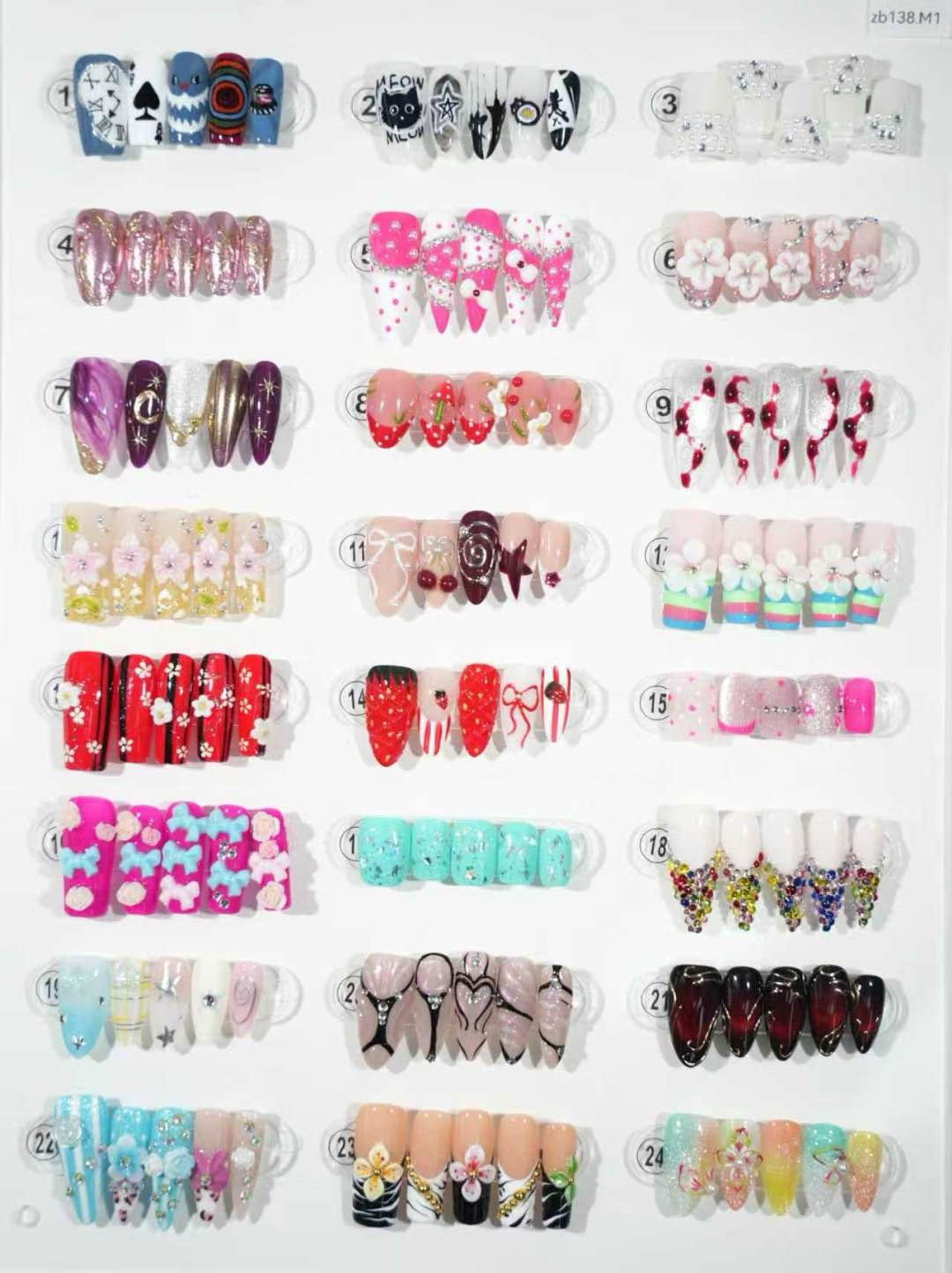 zb138..24 sets of diverse nail art styles