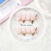 zb55..A display board featuring 24 different styles of fashionable nail wear.