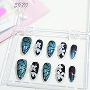 zb65..A display board featuring 24 different styles of fashionable and trendy nail art.