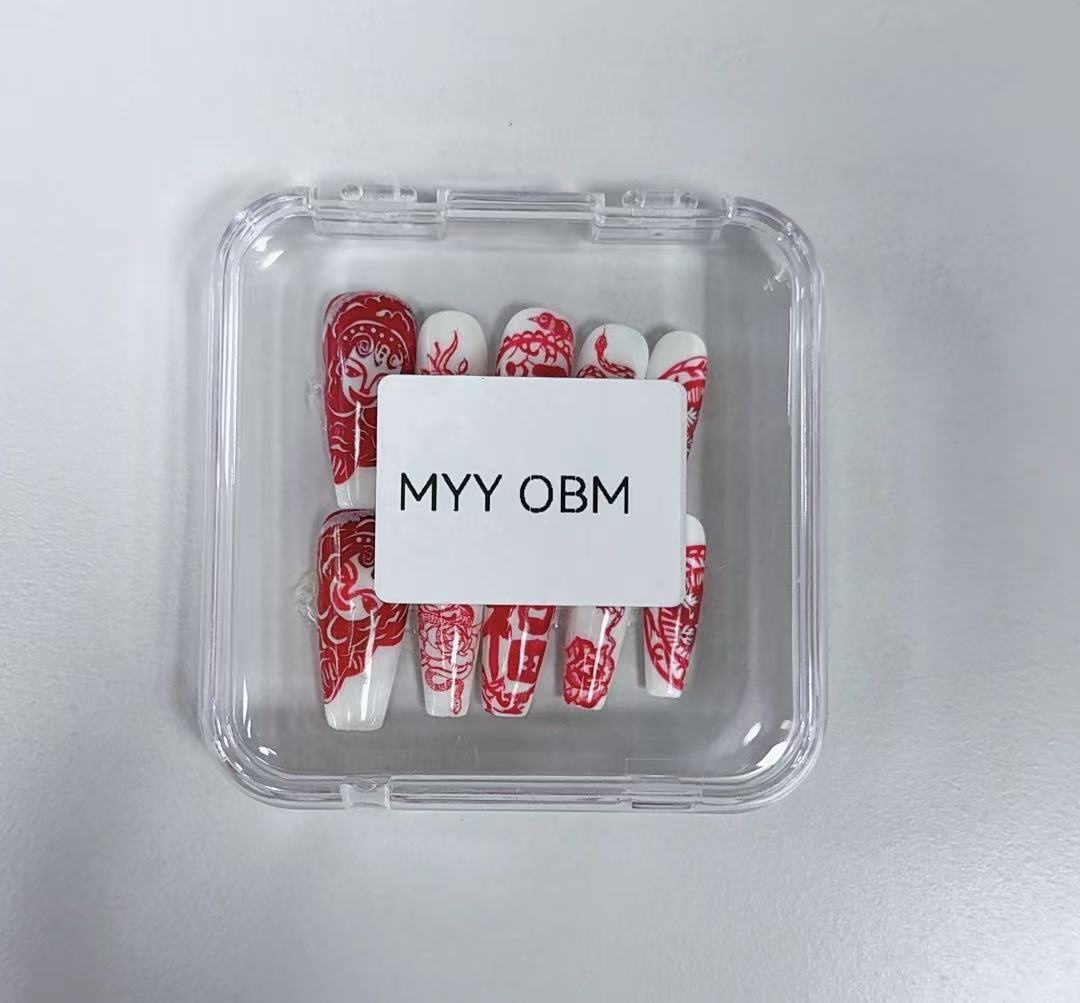 MYY OBM original designer's high-end custom pure hand-drawn line-outlined wearable nail art for characters