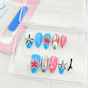 zb57.. A beautiful display board featuring 24 different popular styles of wearable nail art.