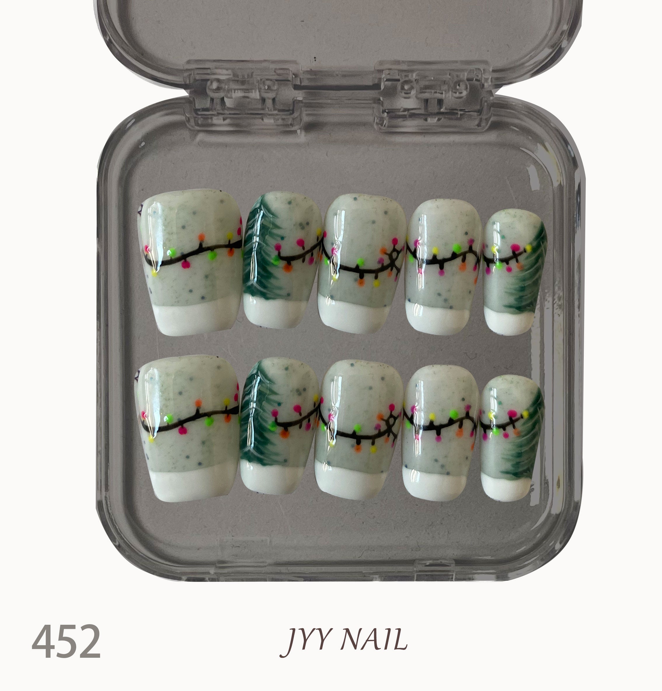 A452 Pine-plum French:Pure hand-painted national style nail art