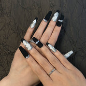A1892-Meiyi Yi's original designer's heavy hand-painted French cat's eye nail art