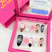 zb57.. A beautiful display board featuring 24 different popular styles of wearable nail art.