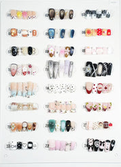 zb59..There are display boards featuring 24 different styles and designs of fashionable and trendy nail wear.