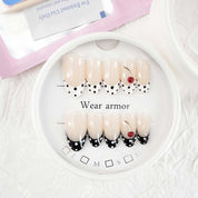zb55..A display board featuring 24 different styles of fashionable nail wear.