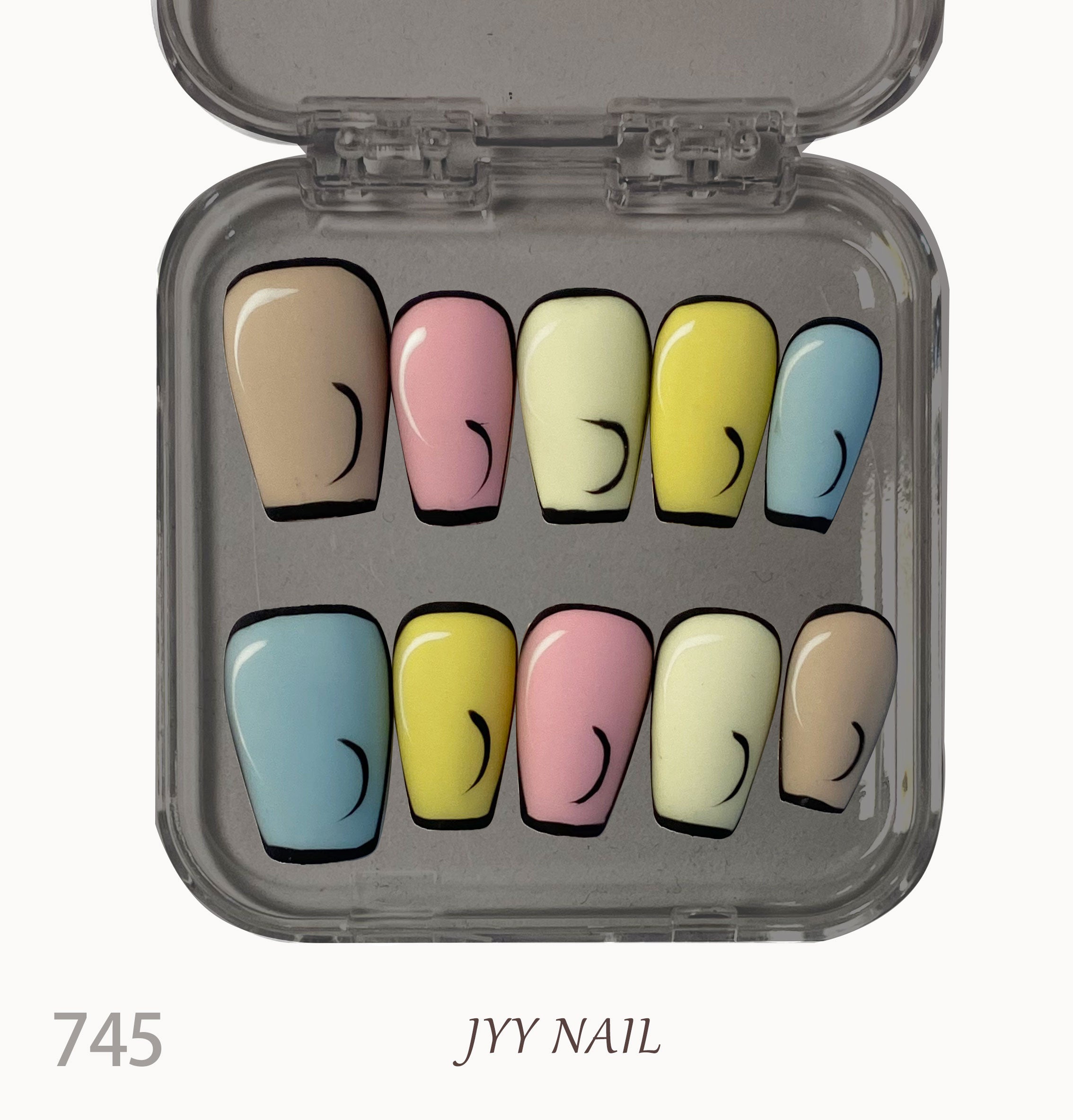 A745Color animation:Hand-painted colorful anime nails