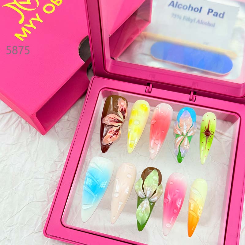 zb57.. A beautiful display board featuring 24 different popular styles of wearable nail art.