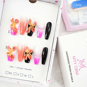 zb67..A display board featuring 24 beautiful and distinct styles of nail art.