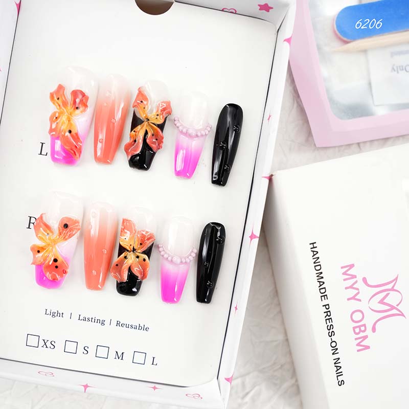 zb67..A display board featuring 24 beautiful and distinct styles of nail art.