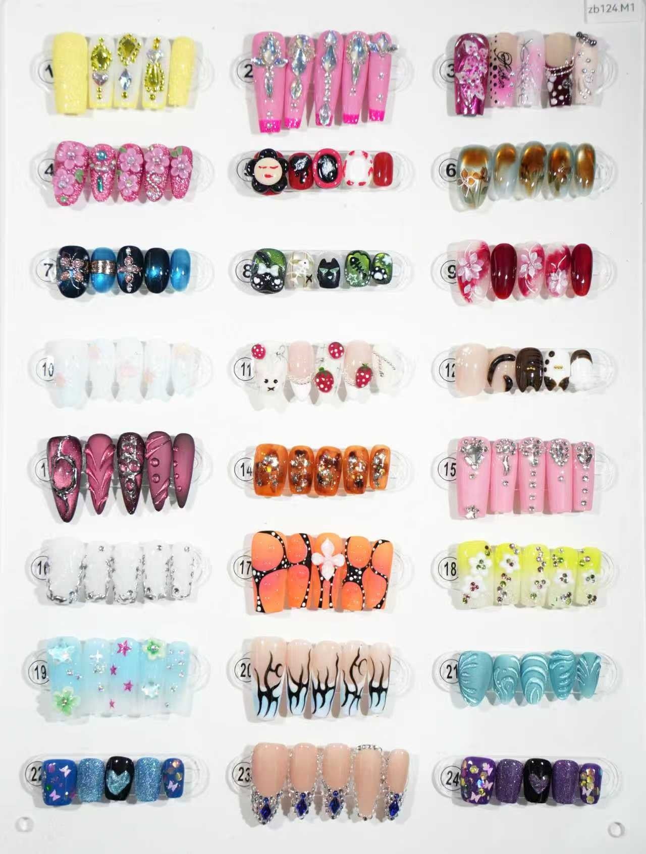 zb124..A display board featuring 24 different styles