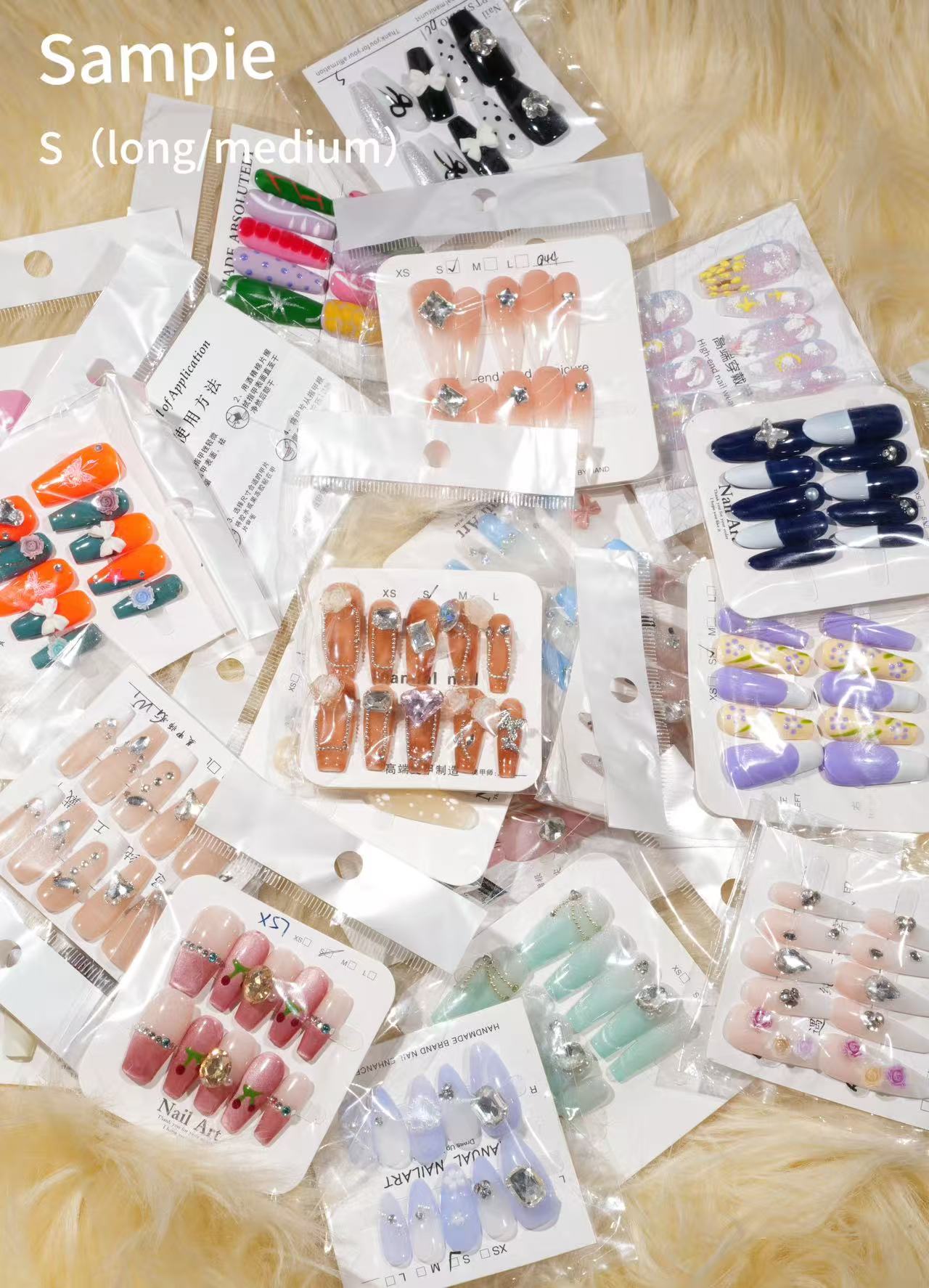 Nails mixed sizes and length wholesale (mainly for Xs and S sizes)-Jasmine